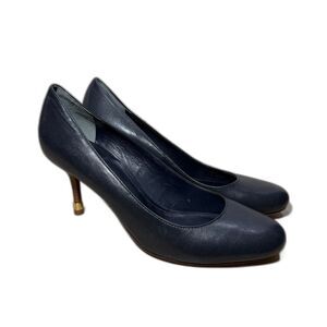 Tory Burch Round Toe Wooden Heel Pump - Black 9M